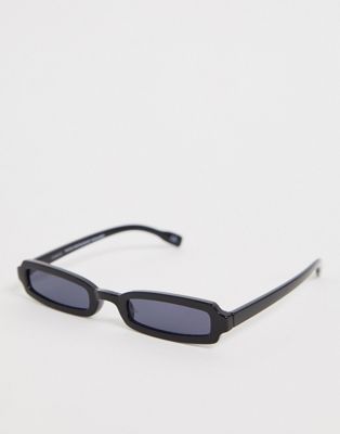 ASOS DESIGN – Smala fyrkantiga glasögon-Svart