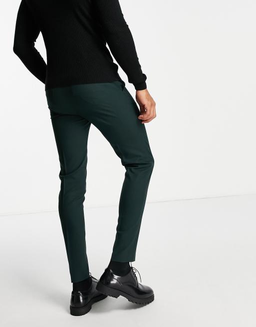 ASOS DESIGN Smala skogsgröna finbyxor, 3 av 4