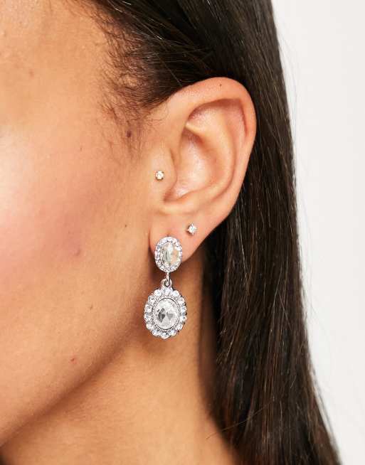 Small crystal deals drop earrings