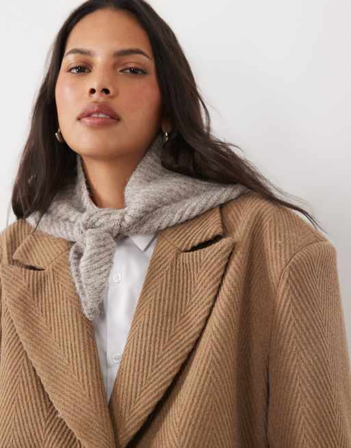 ASOS DESIGN small ribbed triangle in mink, 3 of 3