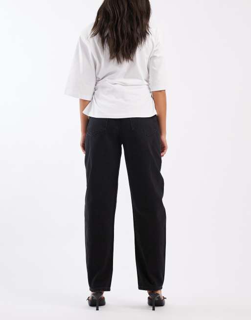ASOS DESIGN - Smalle barrel jeans in verwassen zwart , 3 van 5