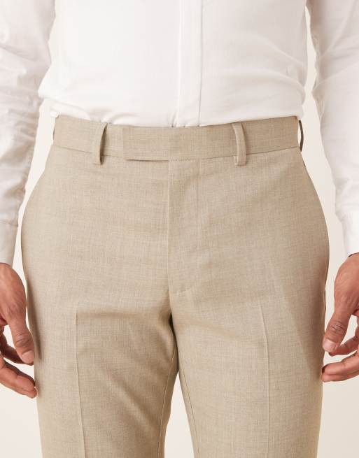 ASOS DESIGN - Smalle broek in lichtgrijze melange textuur, 5 van 5