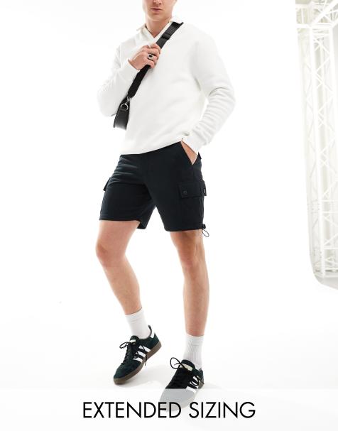 ASOS DESIGN - Smalle cargoshort in zwart - view 1
