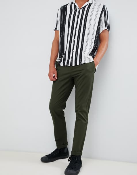 ASOS DESIGN - Smalle chino in donker kaki - view 1
