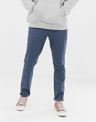 ASOS Design - Smalle chino in donkerblauw