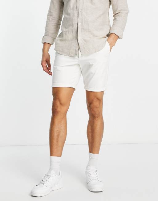 ASOS DESIGN - Smalle chinoshort in gebroken wit
