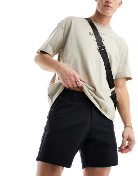 ASOS DESIGN - Smalle chinoshort met stretch in zwart - view 1