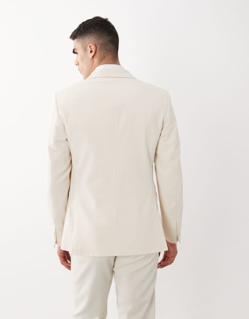 ASOS DESIGN - Smalle colbert in ecru, 2 van 5