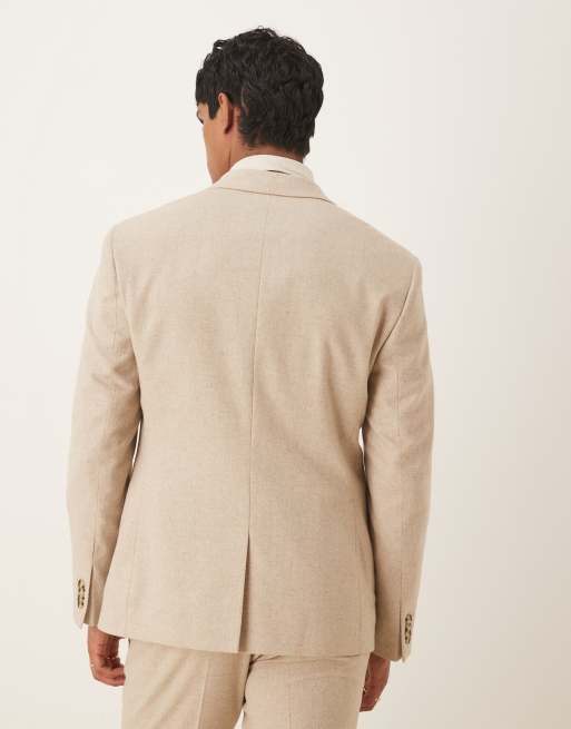 ASOS DESIGN - Smalle colbert met wol in stone, 3 van 5