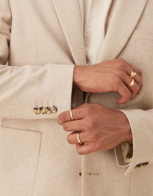 ASOS DESIGN - Smalle colbert met wol in stone, 5 van 5