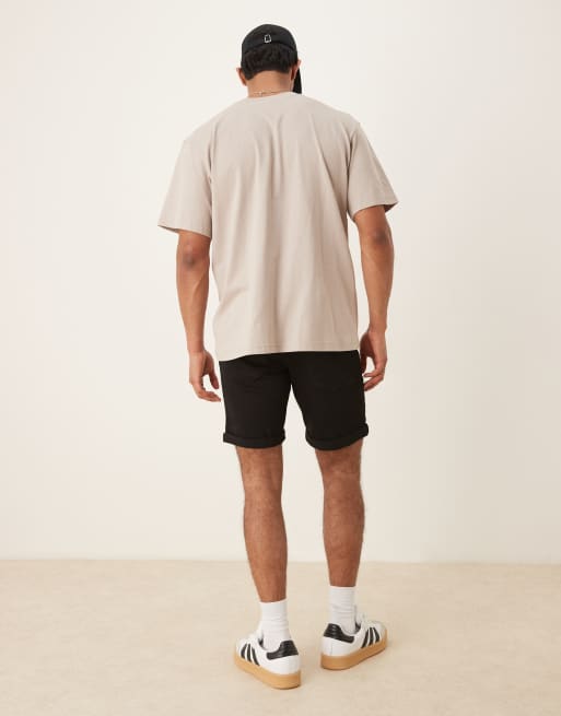 ASOS DESIGN - Smalle denim short met stretch en normale lengte in zwart, 4 van 5