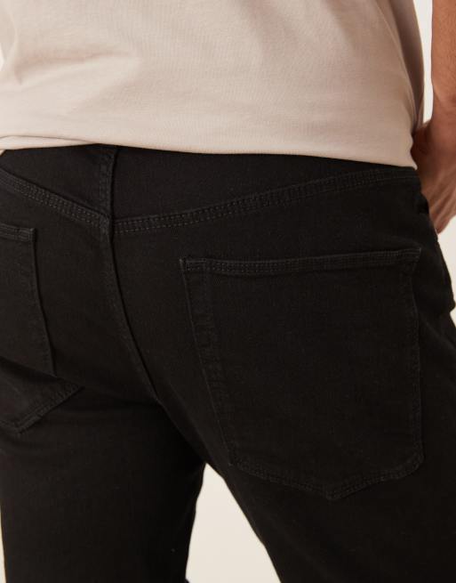 ASOS DESIGN - Smalle denim short met stretch en normale lengte in zwart, 5 van 5