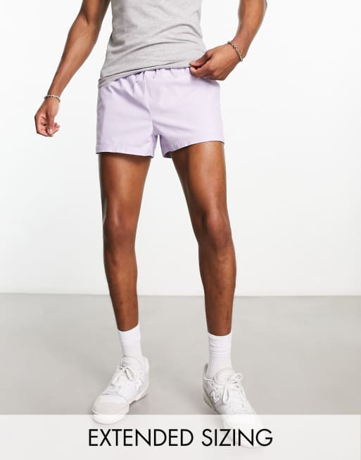 ASOS DESIGN - Smalle, extreem korte chinoshort in lila 