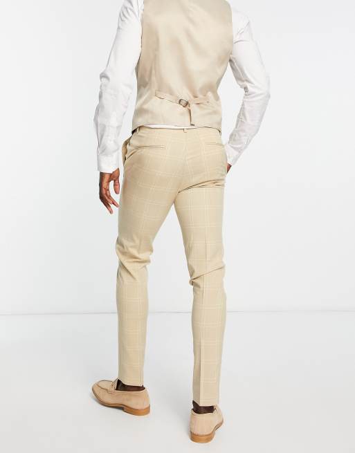 ASOS DESIGN - Smalle geruite pantalons in kiezelkleur, 4 van 4