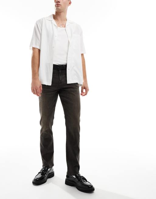ASOS DESIGN - Smalle jeans i sort vask med brune toner