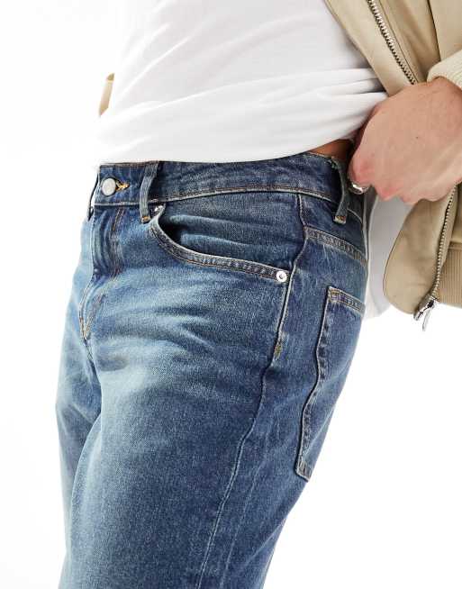 ASOS DESIGN - Smalle jeans in donkerblauwe wassing met tint, 3 van 5