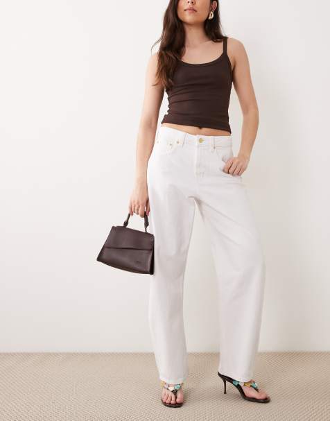 ASOS DESIGN - Smalle jeans met ballonpijpen in wit - view 1