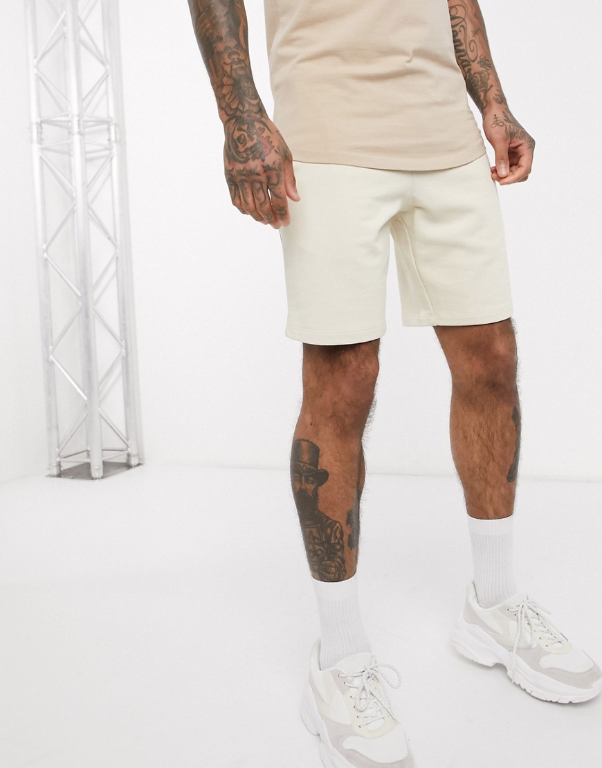 ASOS DESIGN - Smalle jersey short in beige
