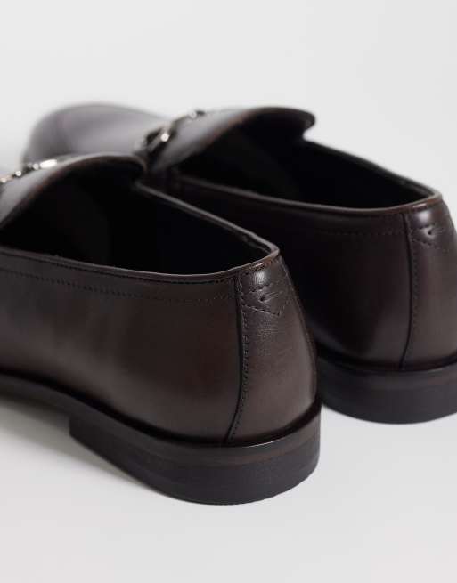 ASOS DESIGN - Smalle loafers met trens in bruin leer, 4 van 4