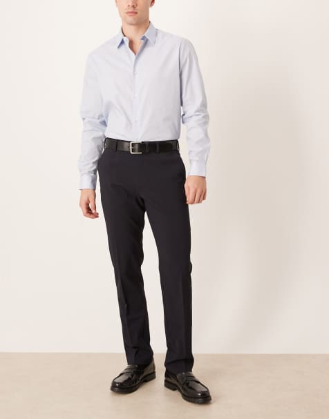 ASOS DESIGN - Smalle nette broek in marineblauw - view 1