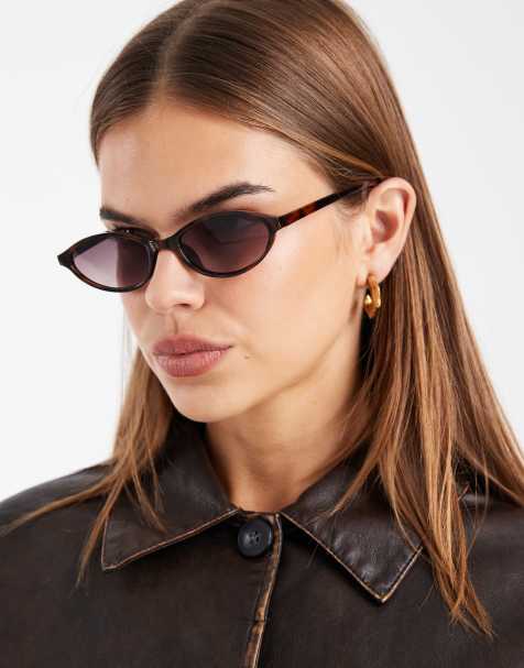 ASOS DESIGN - Smalle ovale solbriller med skildpaddemønster - view 1