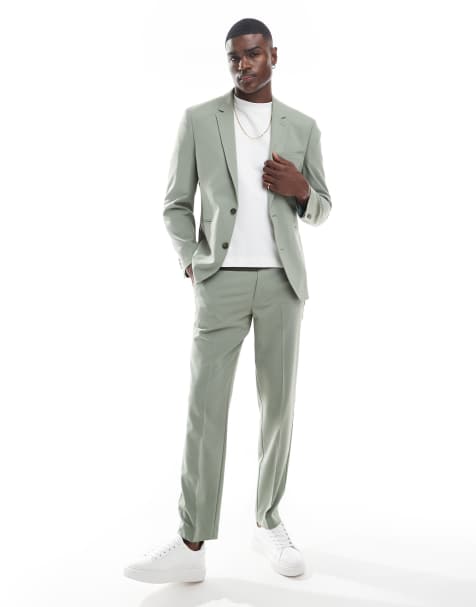 ASOS DESIGN - Smalle pantalon in saliegroen - view 1