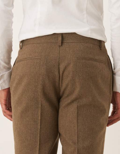 ASOS DESIGN - Smalle pantalon met wol in bruin, 5 van 5