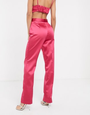 ASOS DESIGN - Smalle pantalon van satijn | ASOS