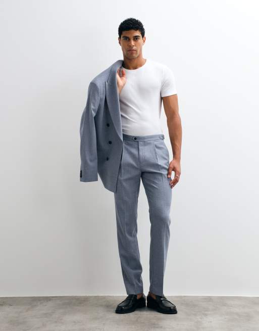 ASOS DESIGN - Slim-fit pak van tweed wolmix in lichtblauw, 2 van 3