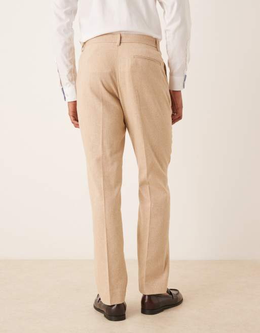 ASOS DESIGN - Smalle pantalon van wolmix in lichtbruin, 5 van 5