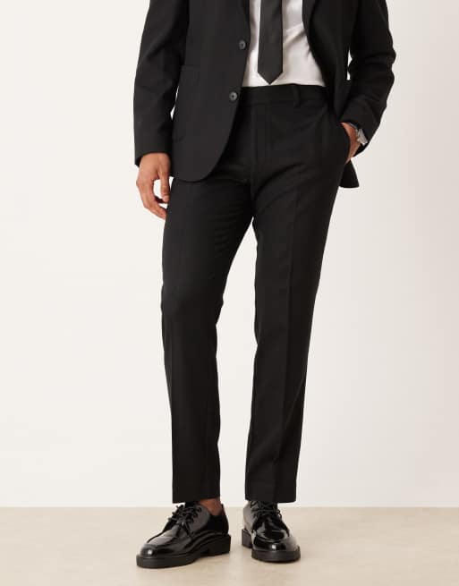 ASOS DESIGN - Smalle pantalon van wolmix in zwart, 2 van 5