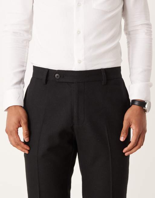ASOS DESIGN - Smalle pantalon van wolmix in zwart, 4 van 5
