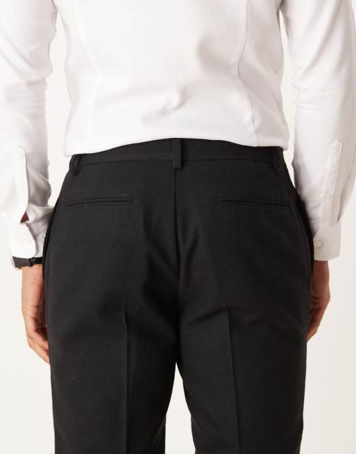 ASOS DESIGN - Smalle pantalon van wolmix in zwart, 5 van 5