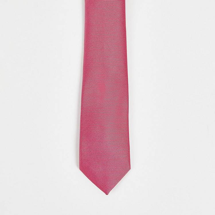 ASOS DESIGN satijnen stropdas en pochet in roze - LPINK | ASOS