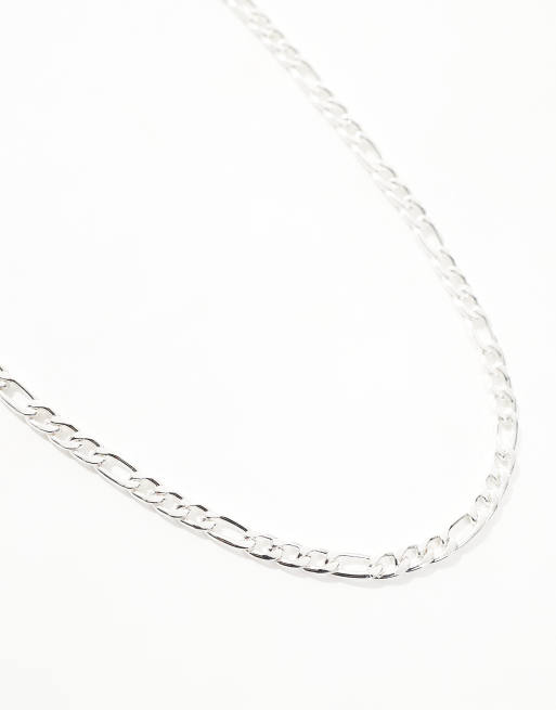 ASOS DESIGN - Smalle schakelketting met figaro-schakels in zilverkleur , 2 van 4