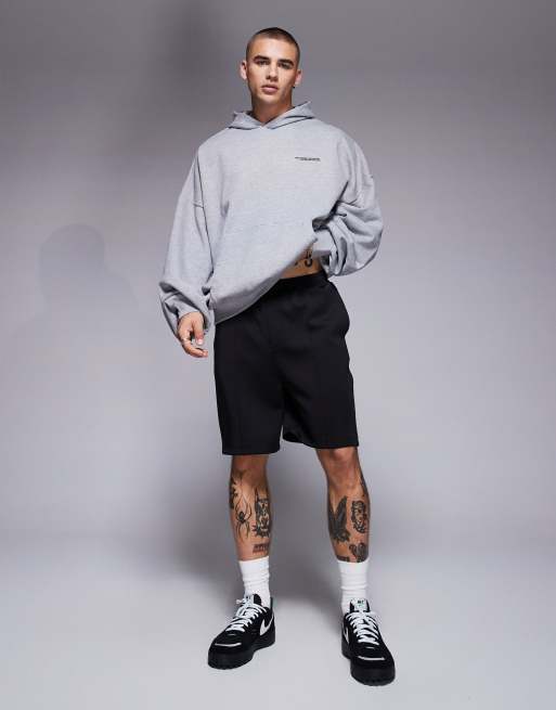 ASOS DESIGN - Smalle shorts i sort scuba-stof