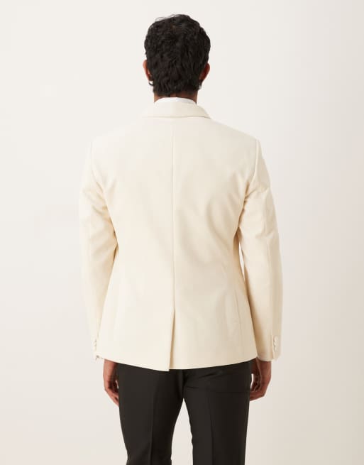 ASOS DESIGN - Smalle smokingblazer van katoenen fluweel in zwart, 3 van 5