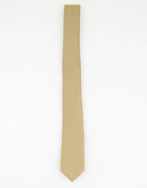 ASOS DESIGN - Smalle stropdas in goud