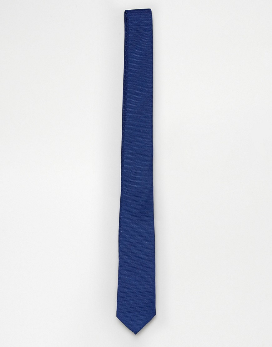 ASOS DESIGN - Smalle stropdas in marineblauw