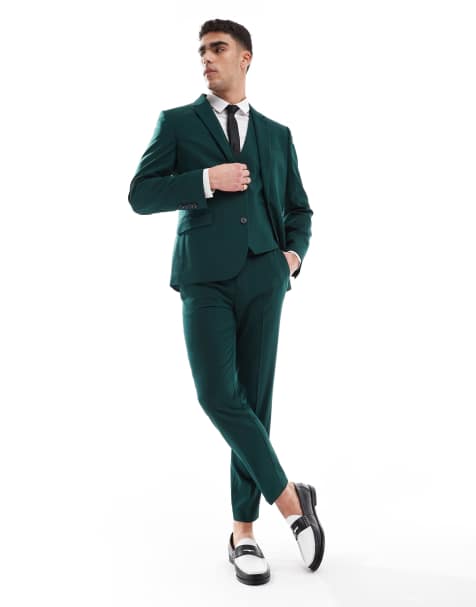 ASOS DESIGN - Smalt jakkesæt i mørkegrøn - view 1