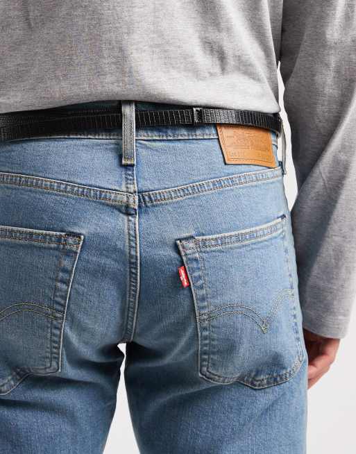 ASOS DESIGN - Smalt og sort bælte med dobbelt rem i imiteret læder med krokodillemønster, 3 af 3