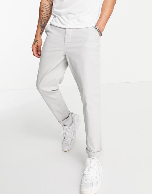 ASOS DESIGN - Smaltoelopende chino in lichtgrijs