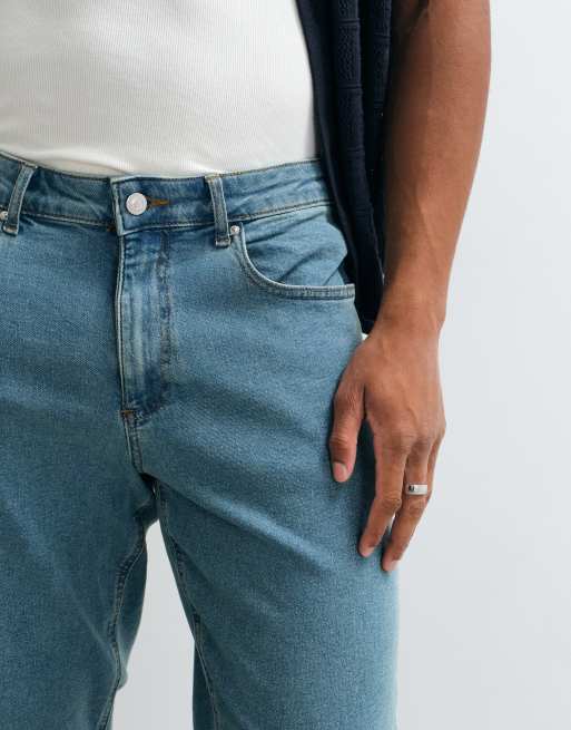ASOS DESIGN - Smaltoelopende jeans met stretch in blauw met getinte lichte wassing, 5 van 5