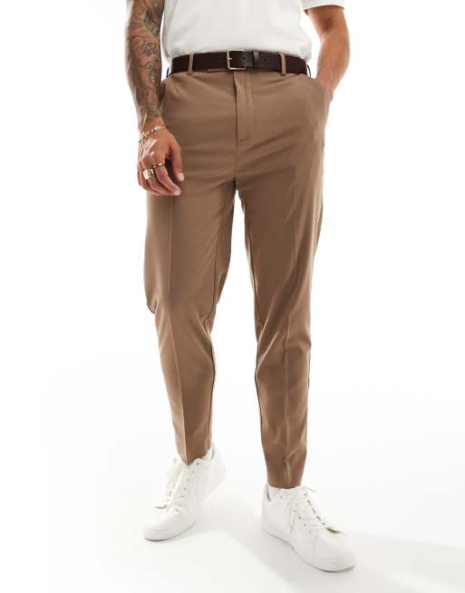 ASOS DESIGN - Smaltoelopende nette broek in bruin