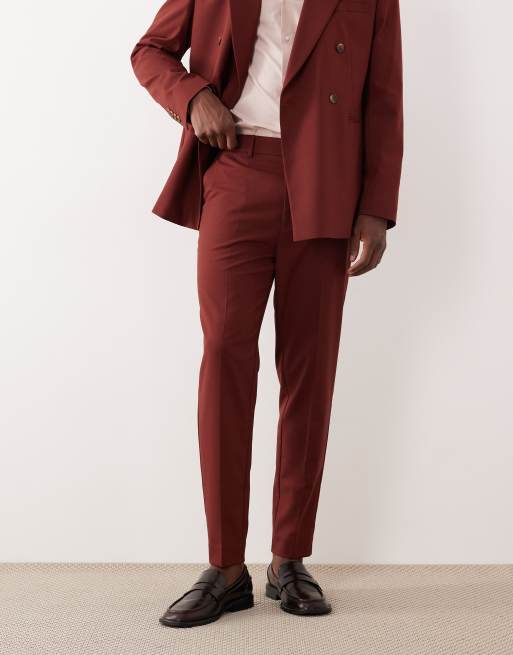 ASOS DESIGN - Smaltoelopende pantalon ​​​​​​​in bordeauxrood, 2 van 5