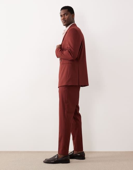 ASOS DESIGN - Smaltoelopende pantalon ​​​​​​​in bordeauxrood, 3 van 5