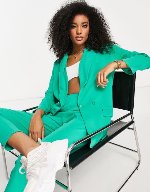 ASOS DESIGN – Smaragdgrön kavaj av jersey i supersize boyfriend-modell 
