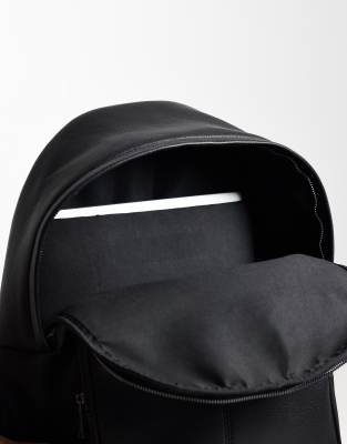 asos smart leather backpack black ASOS DESIGN smart backpack in black