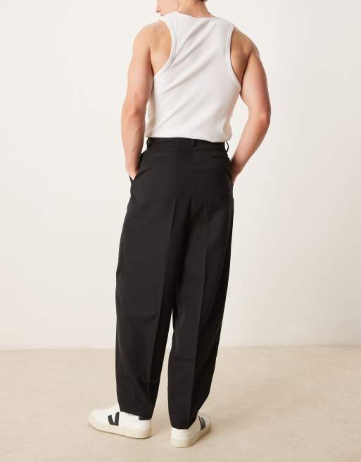 ASOS DESIGN smart baggy balloon fit pants in black | ASOS