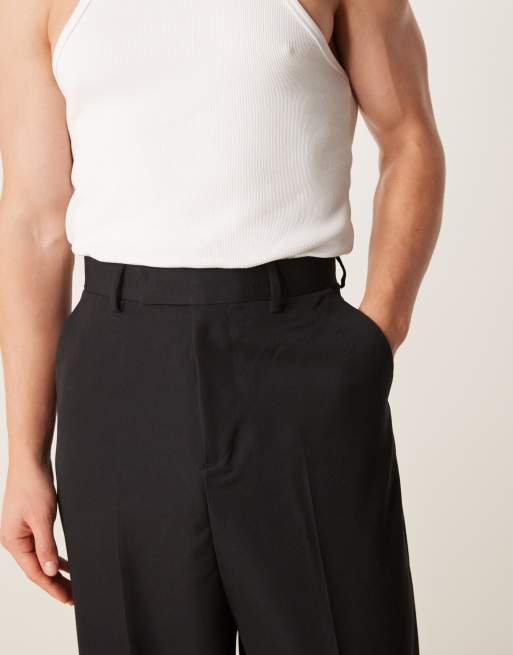 ASOS DESIGN smart baggy balloon fit pants in black